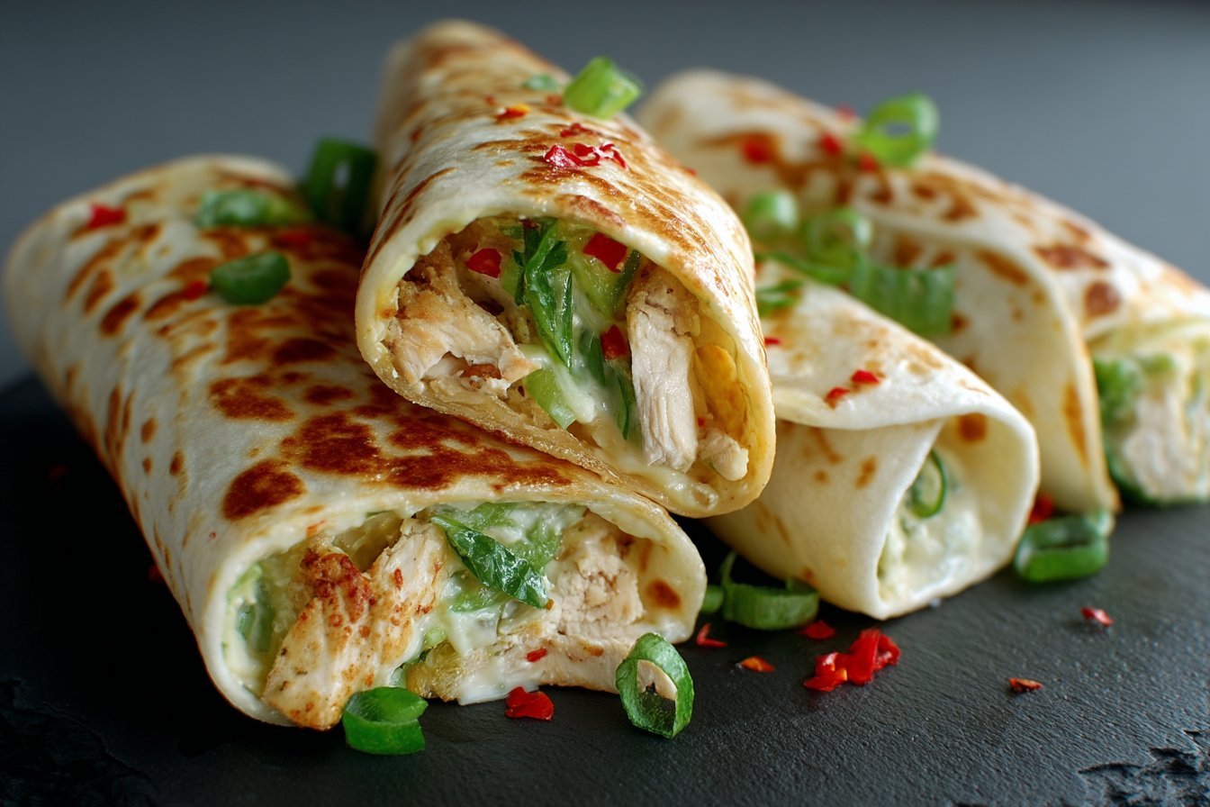 Low Carb Cheesy Garlic Chicken Wraps Recipes featured