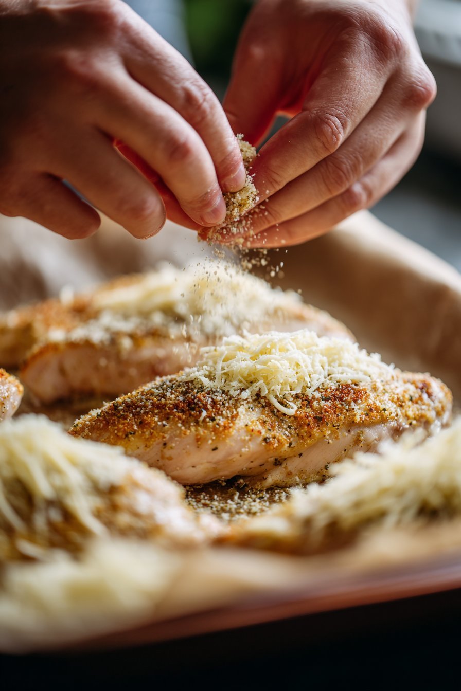 Keto Garlic Parmesan Chicken instructions process