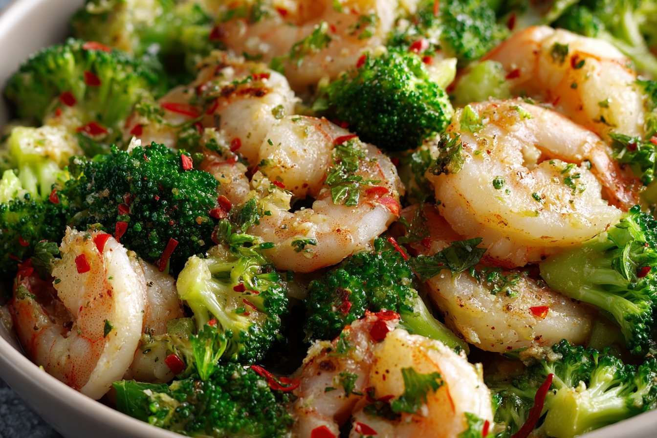 Shrimp and Broccoli featured