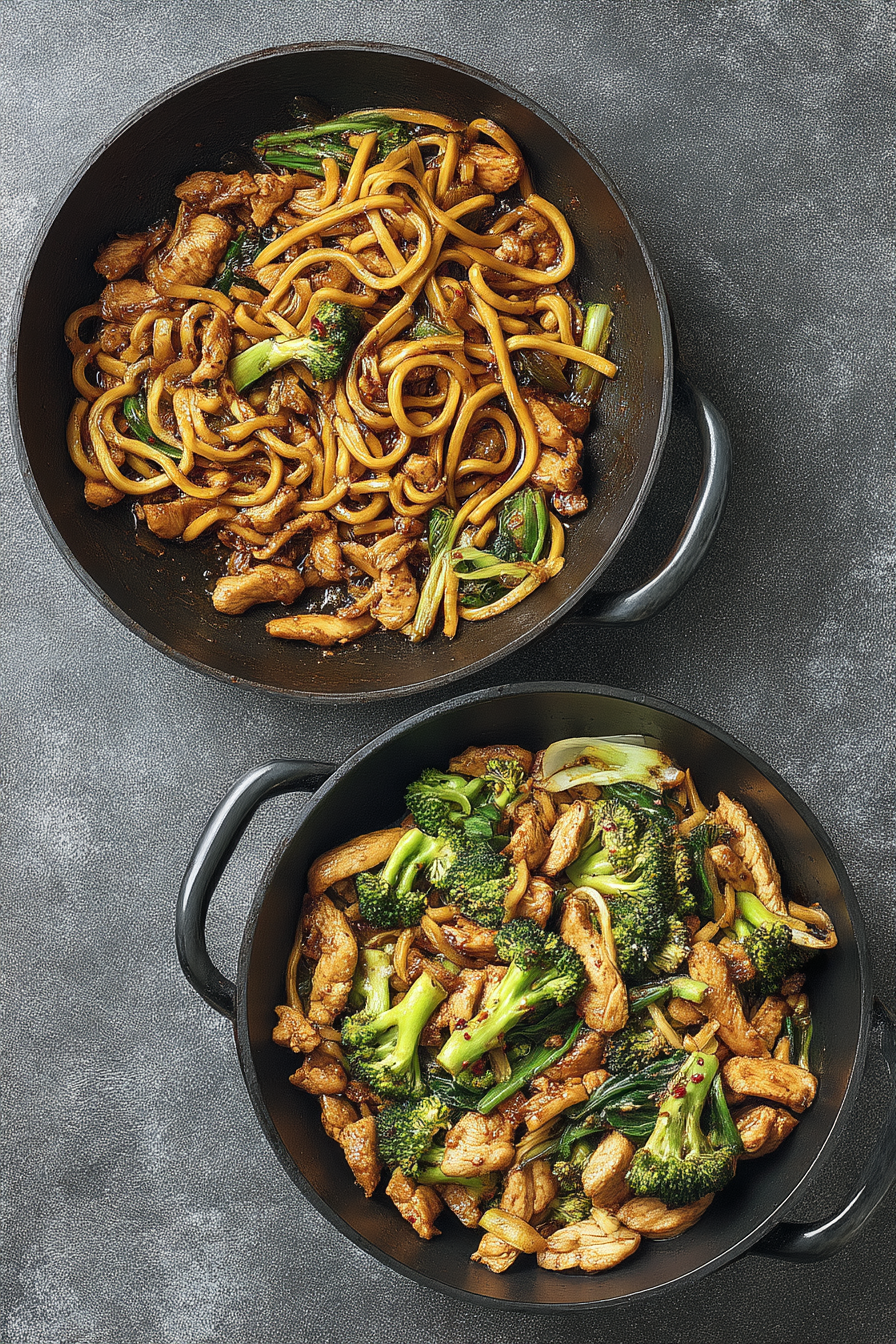 Spicy Garlic Chicken and Broccoli Noodle Bowls Delight You! instructions process