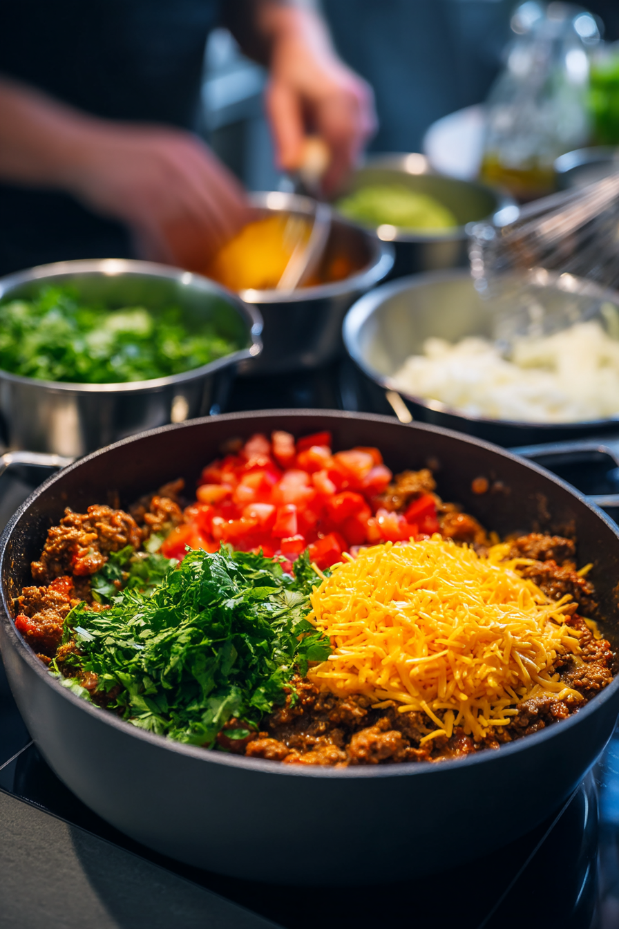 Delicious Keto Taco Casserole instructions process