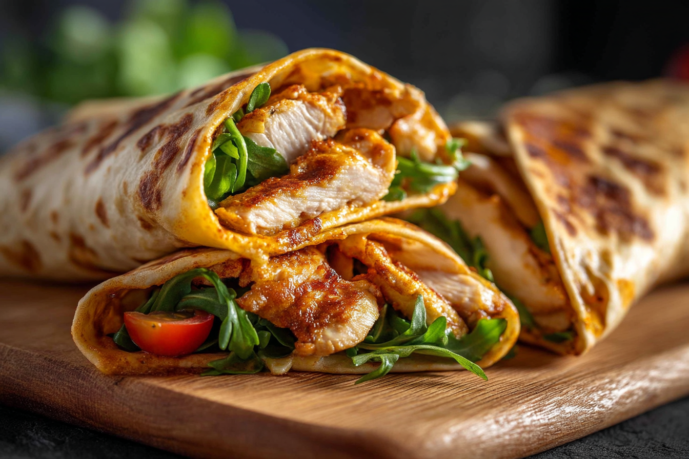 Low Carb Cheesy Garlic Chicken Wraps Recipes featured