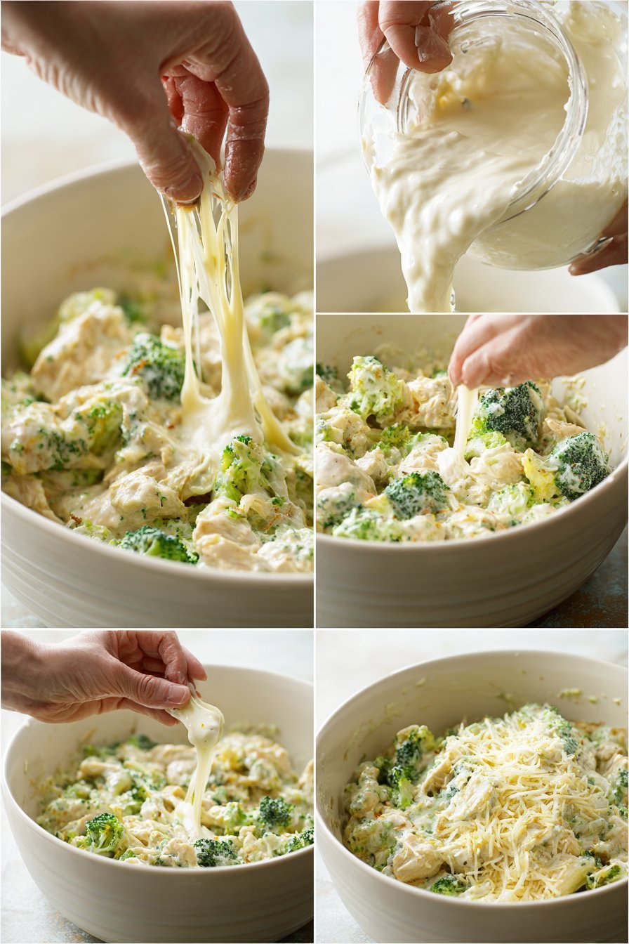 Keto Chicken Alfredo Broccoli Bake instructions process