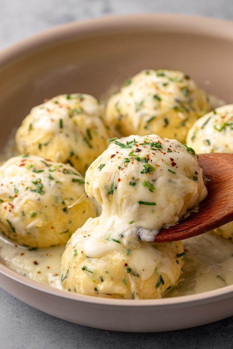 Melted Mozzarella & Ranch Chicken Bombs serving