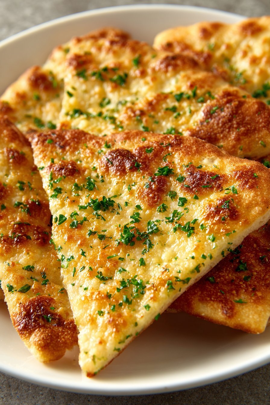 Garlic Keto Flatbread serving