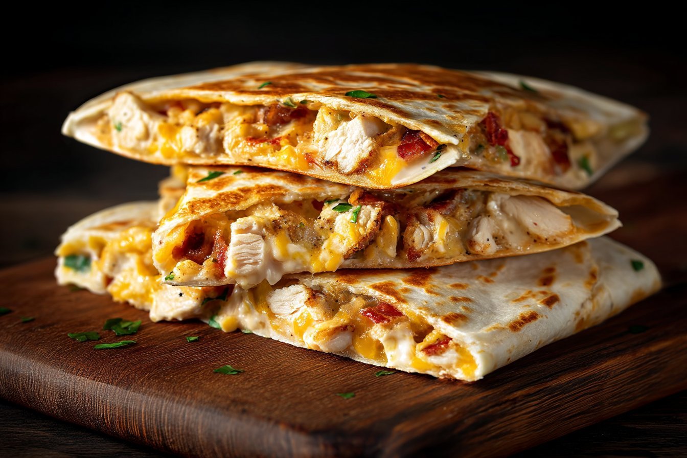 High-Protein Chicken Ranch Quesadilla : Crispy, Creamy & Low-Carb featured