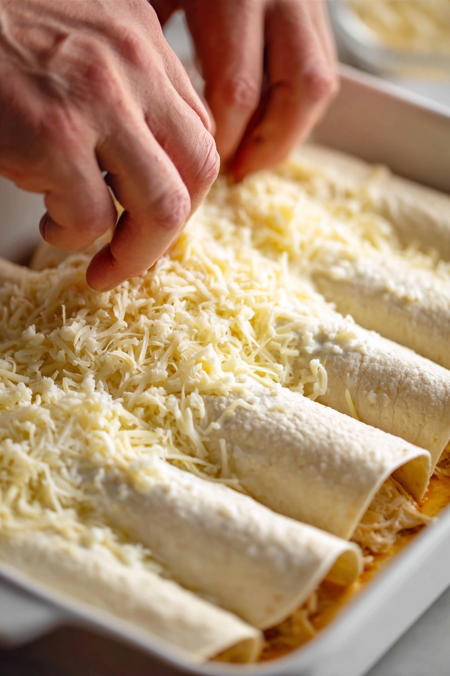 White Chicken Enchiladas instructions process