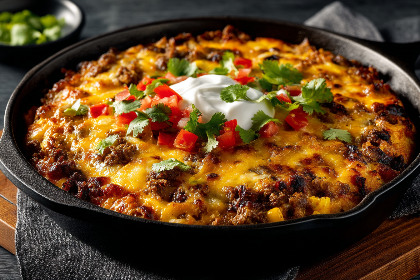 Delicious Keto Taco Casserole featured