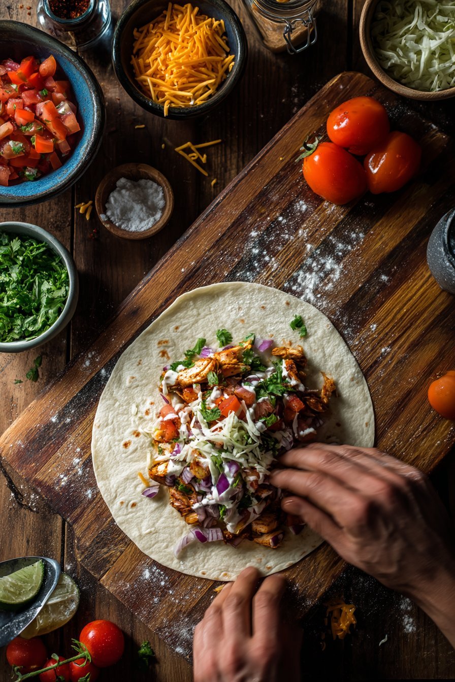 Southwest Chicken Wrap instructions process