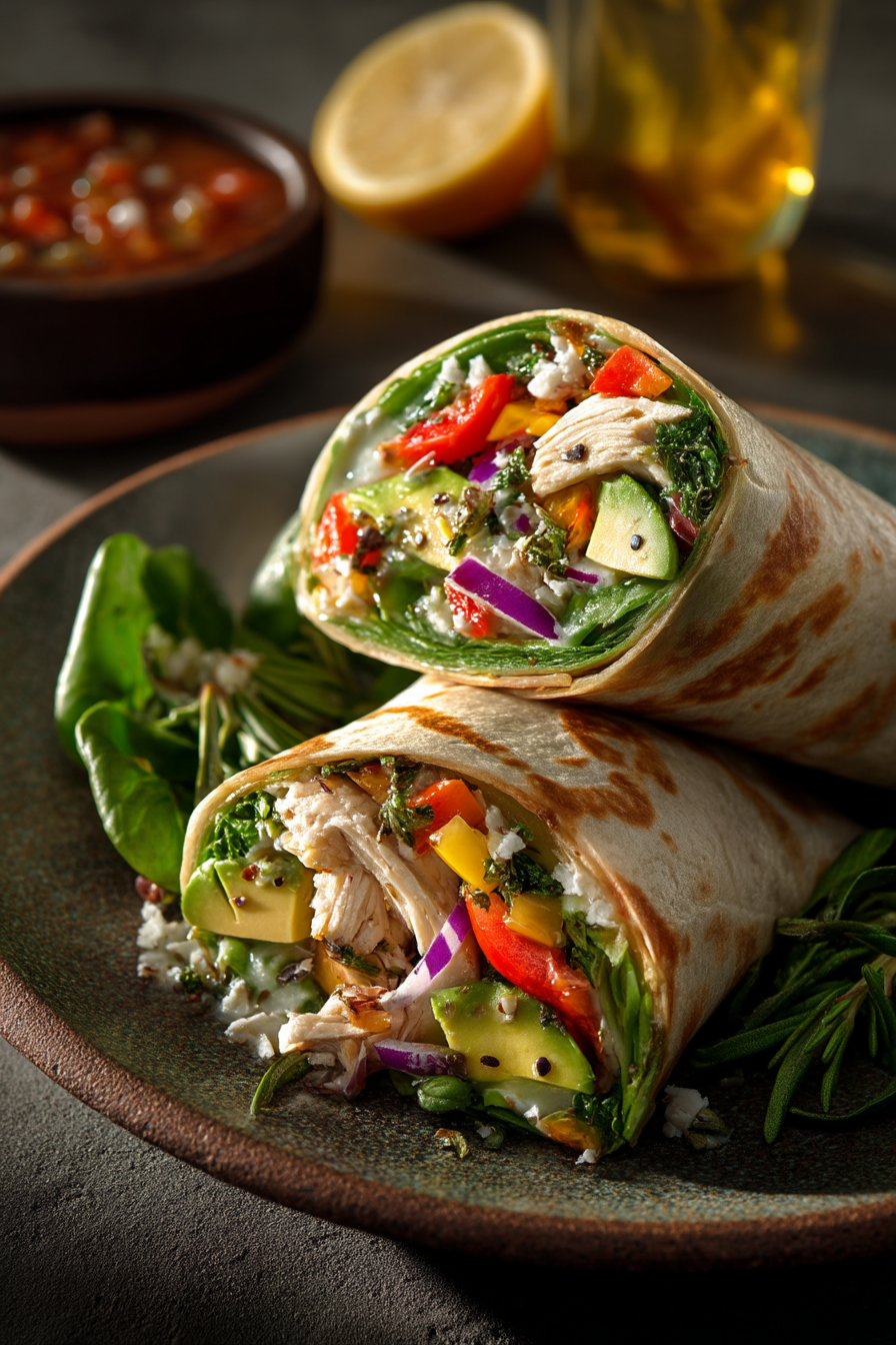 Southwest Chicken Wrap serving