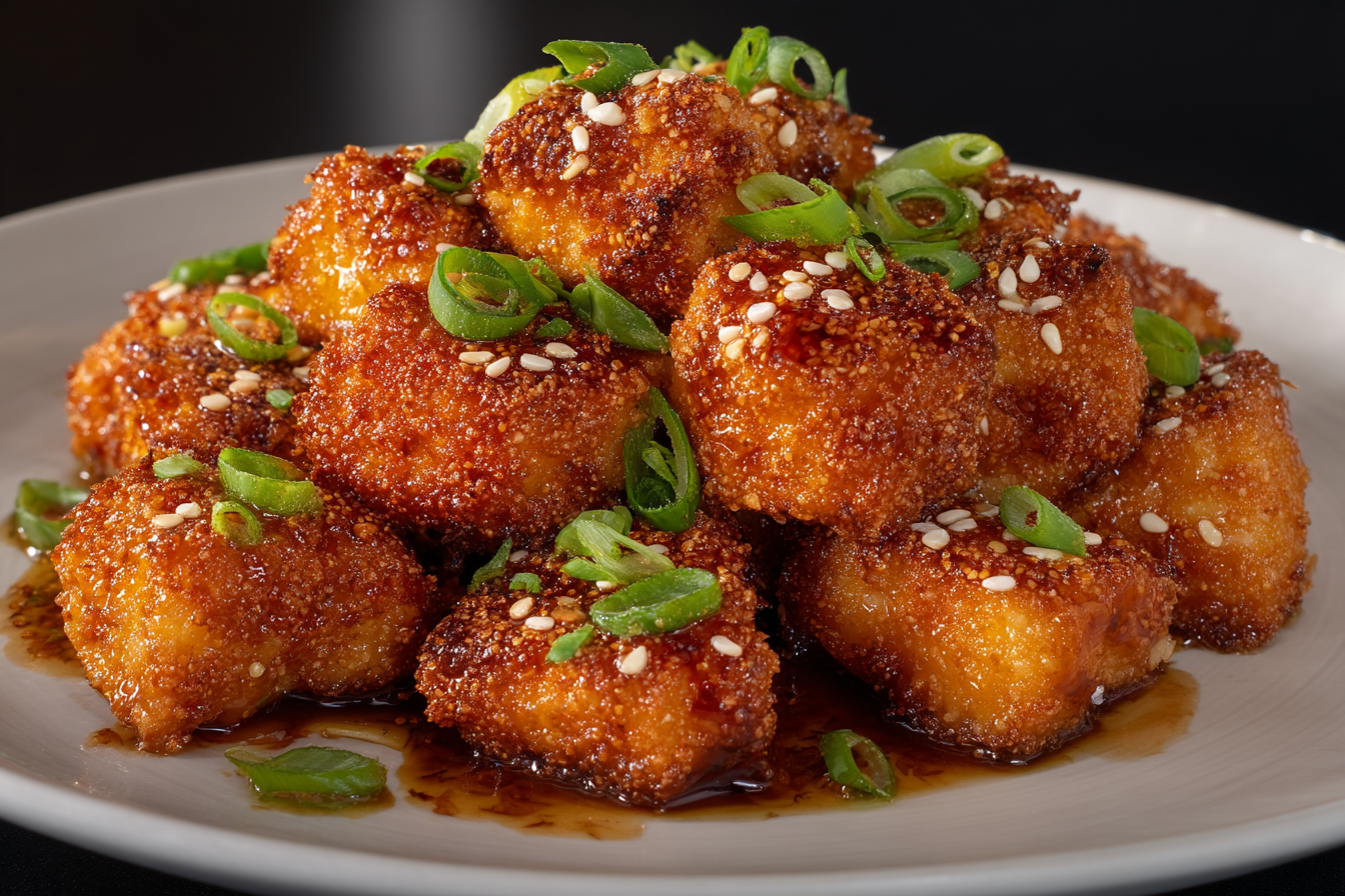 Crispy Air Fryer Honey Garlic Salmon Bites (20-Minutes) featured