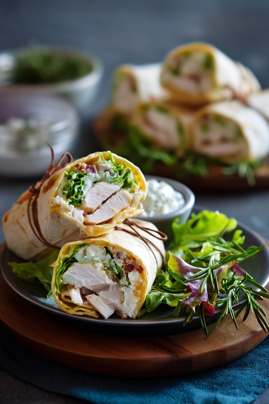 Low Carb Cheesy Garlic Chicken Wraps Recipes serving