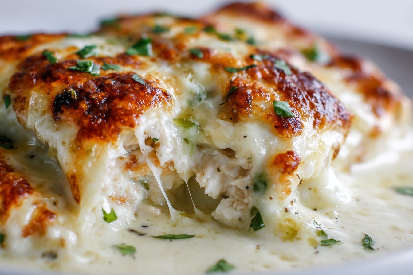 White Chicken Enchiladas recipe card