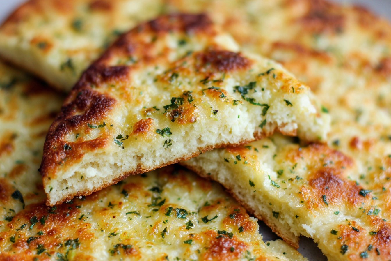 Garlic Keto Flatbread recipe card