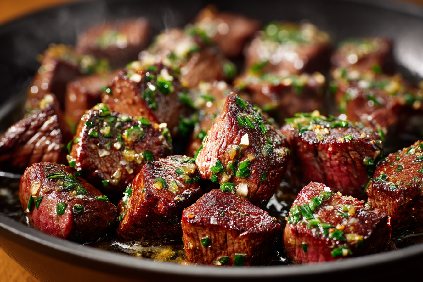 Garlic Butter Steak Bites: A 15-Minute Miracle Dinner recipe card