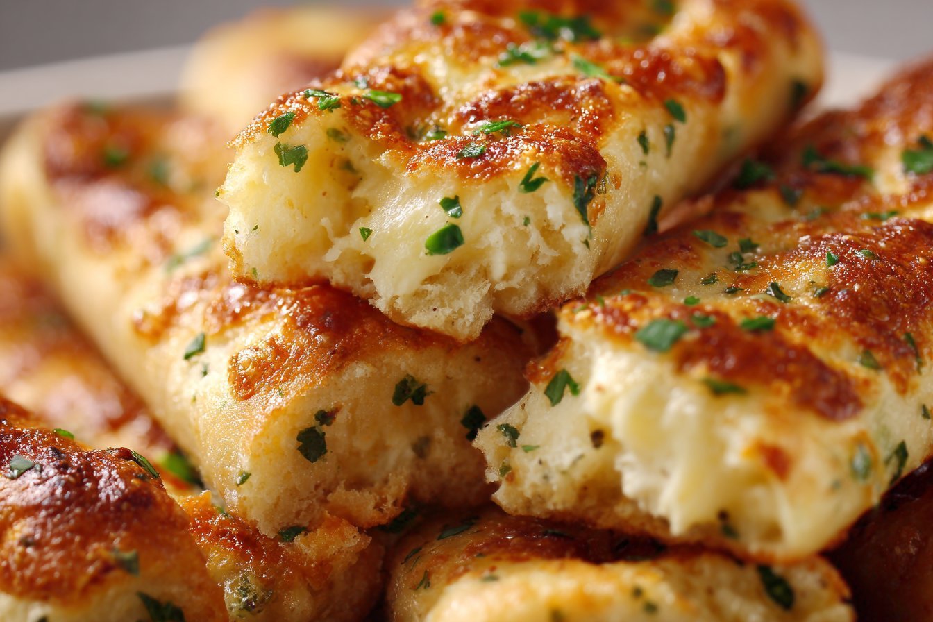 Keto Garlic Butter Breadsticks recipe card
