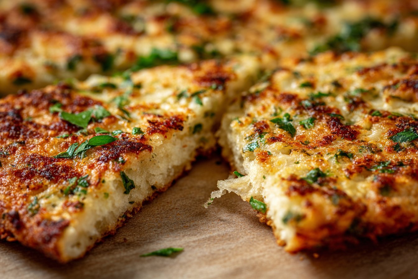 Garlic Keto Flatbread recipe card