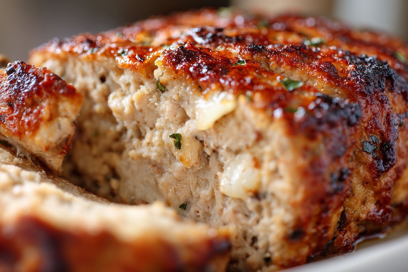 Garlic Parmesan Chicken Meatloaf recipe card