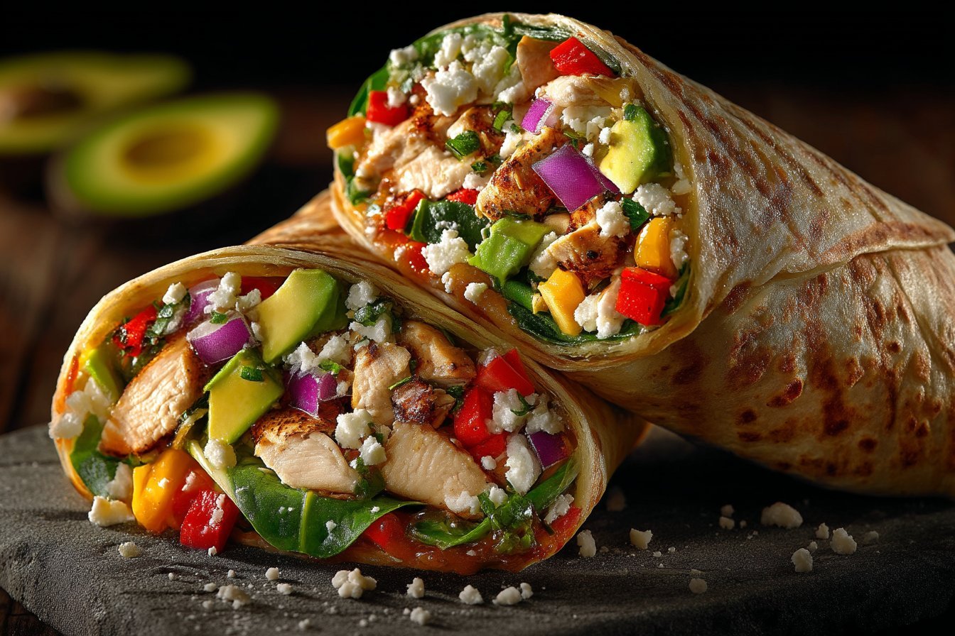 Southwest Chicken Wrap recipe card