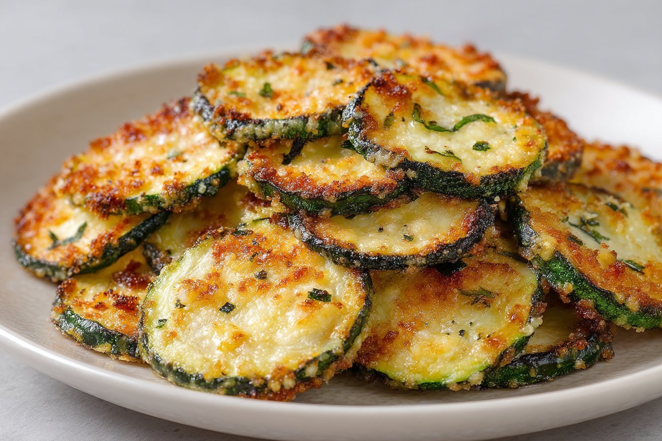 Garlic Parmesan Zucchini Chips featured
