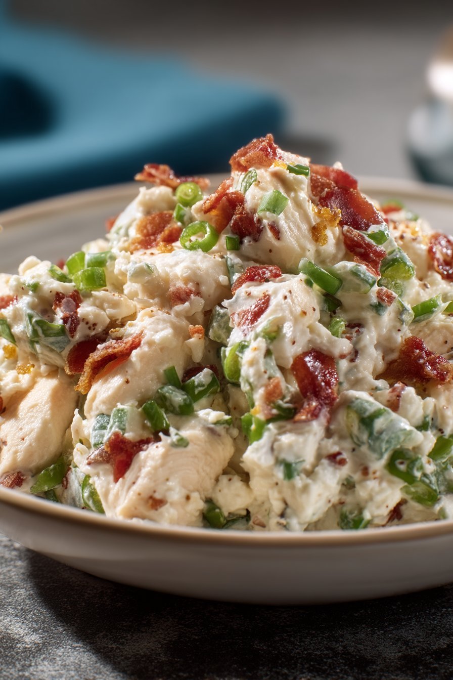 Jalapeno Popper Keto Chicken Salad serving