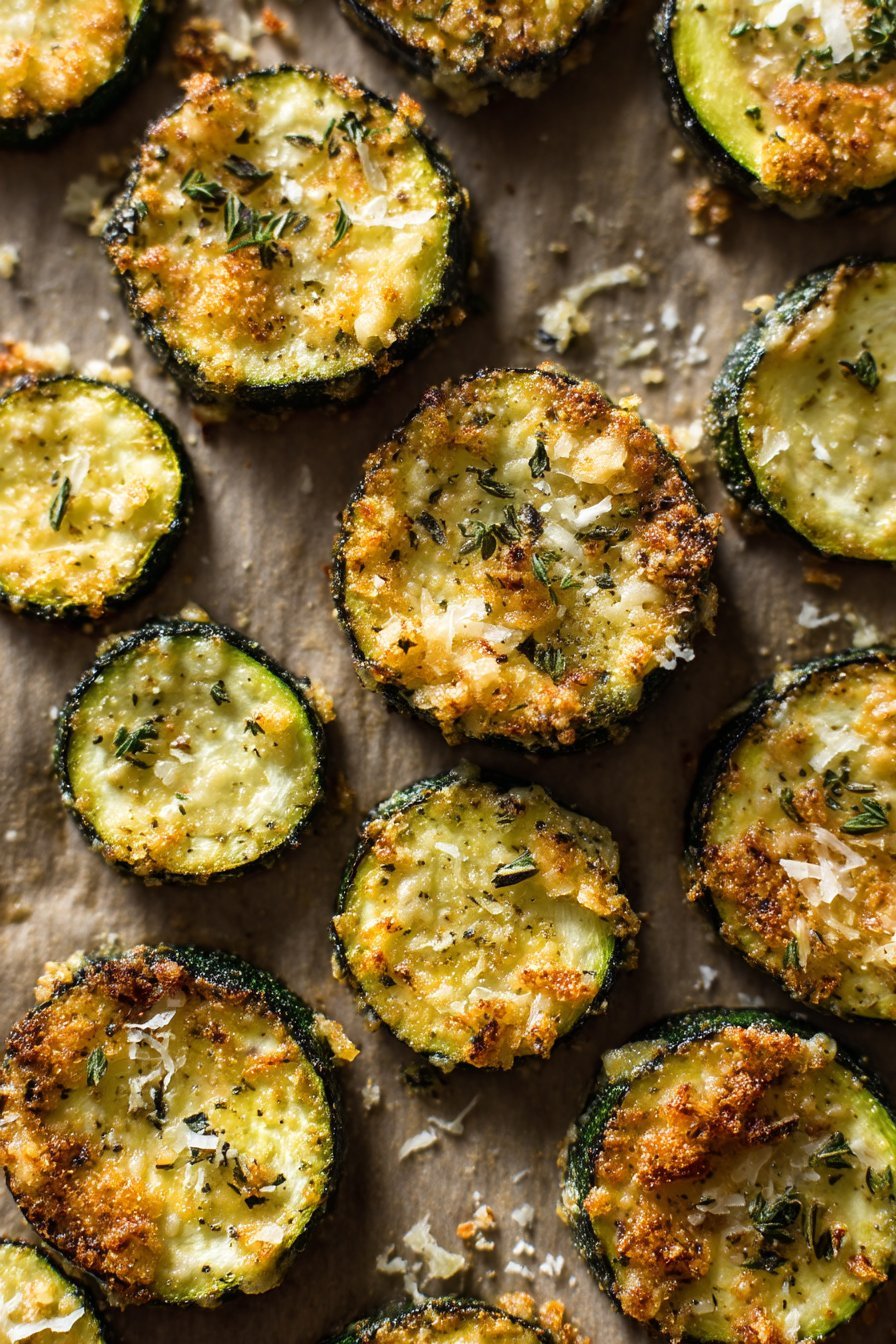 Garlic Parmesan Zucchini Chips instructions process