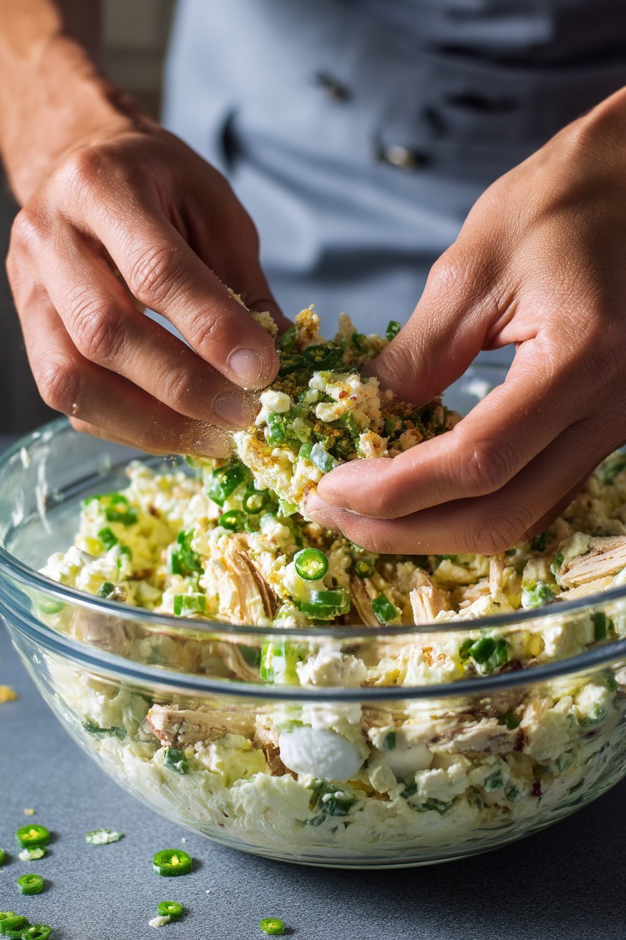 Jalapeno Popper Keto Chicken Salad instructions process