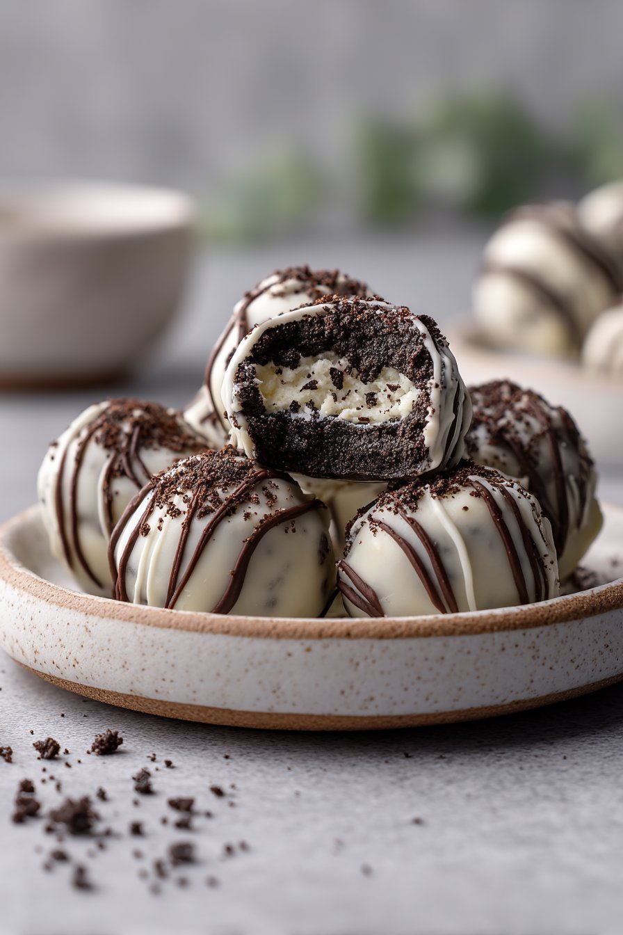 Creamy Keto Oreo Balls serving