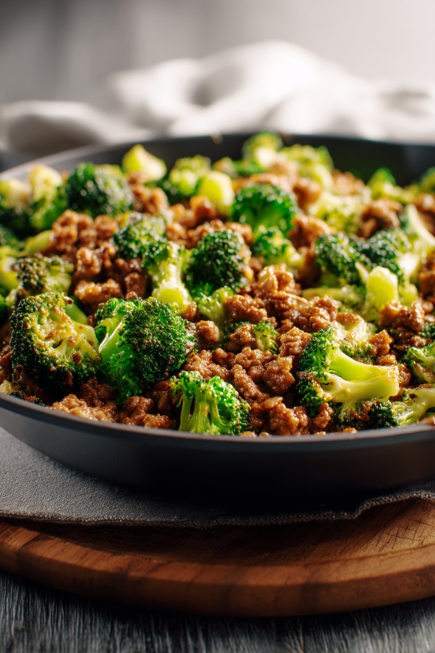 Hamburger Broccoli Skillet serving
