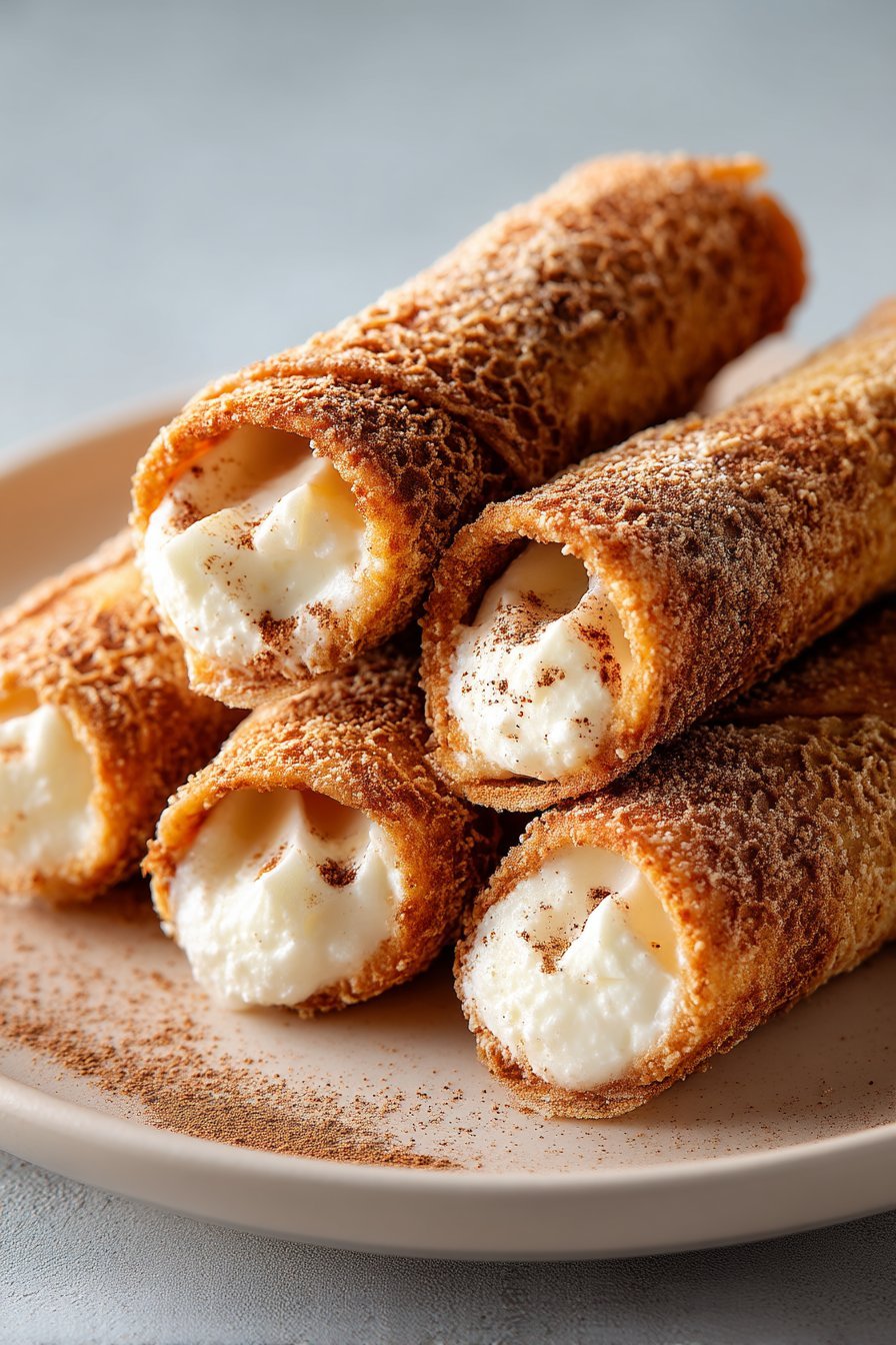 Crispy Keto Cinnamon Cream Cheese Roll Ups serving