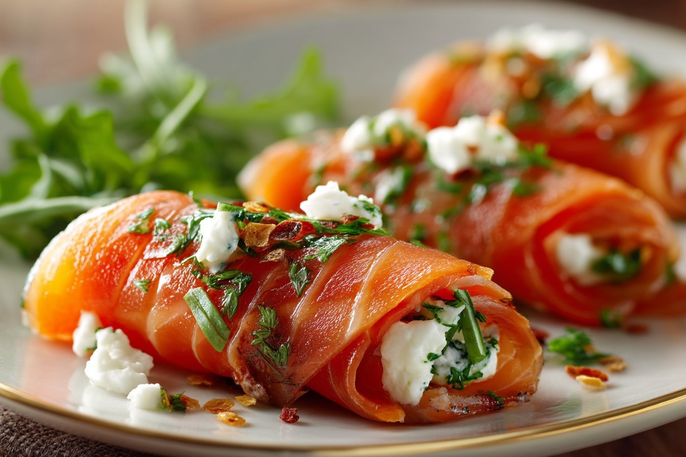 Smoked Salmon Roll Ups featured