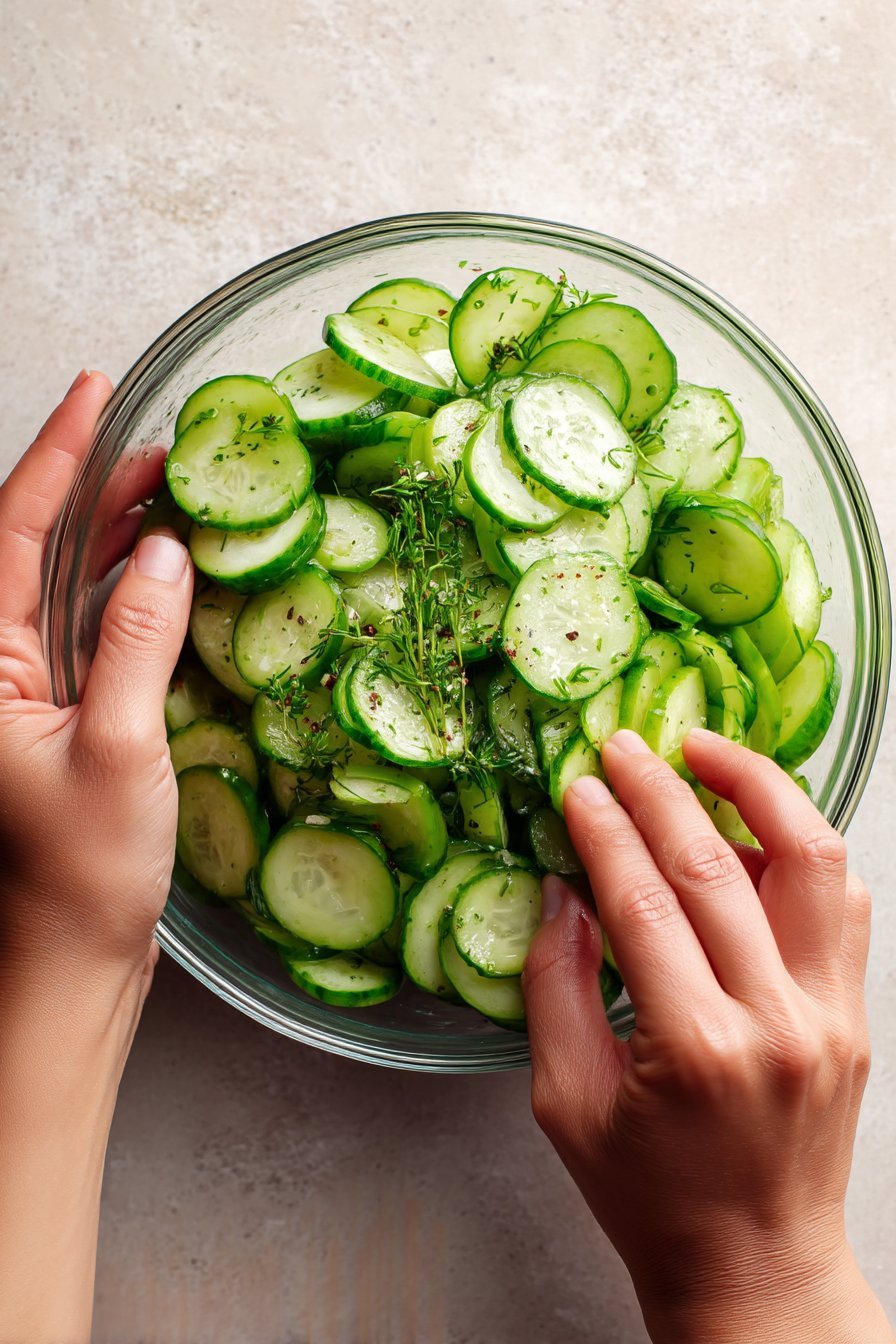 High Protein Cucumber Salad instructions process